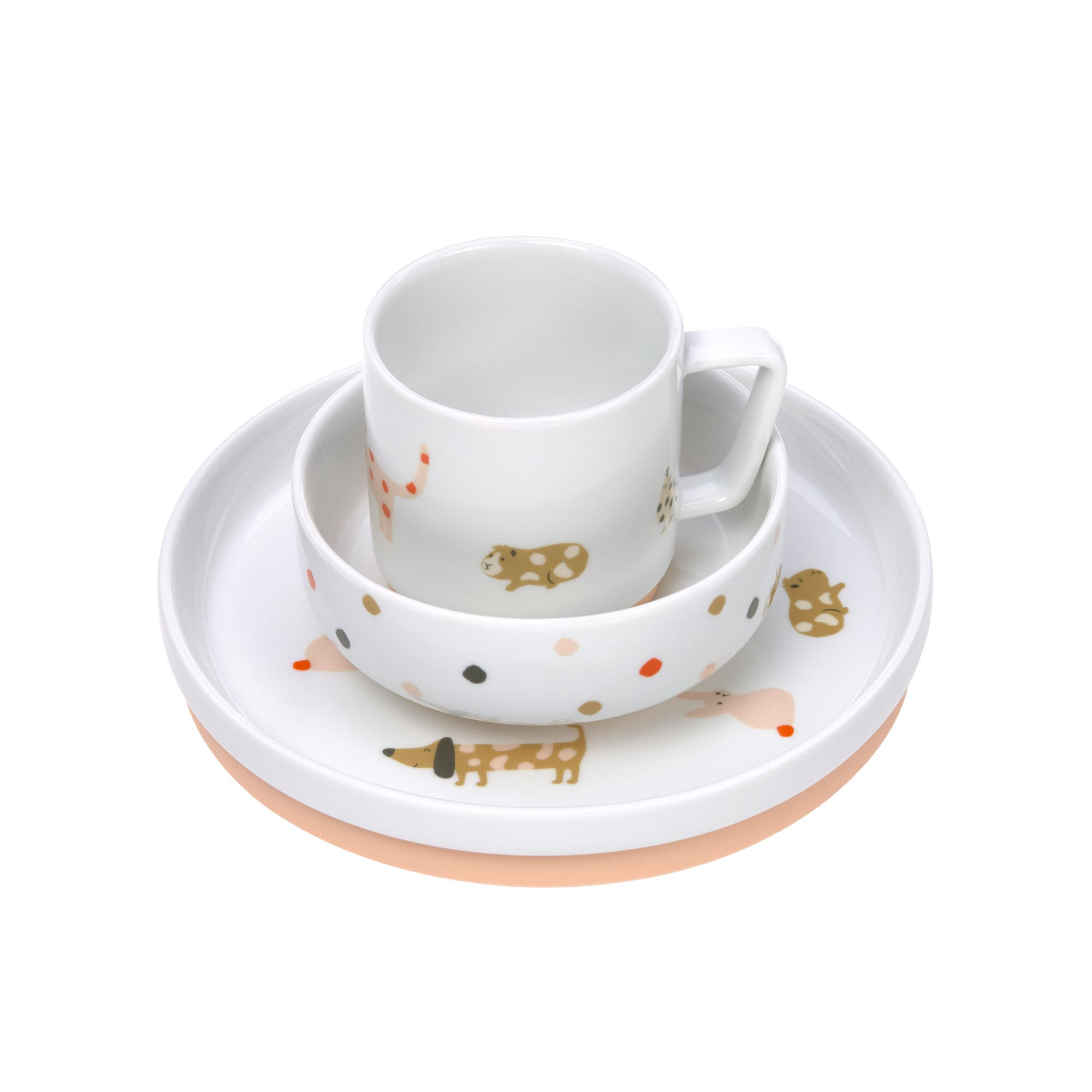 Kindergeschirr Set Porzellan - Little Mateys, Spicy orange