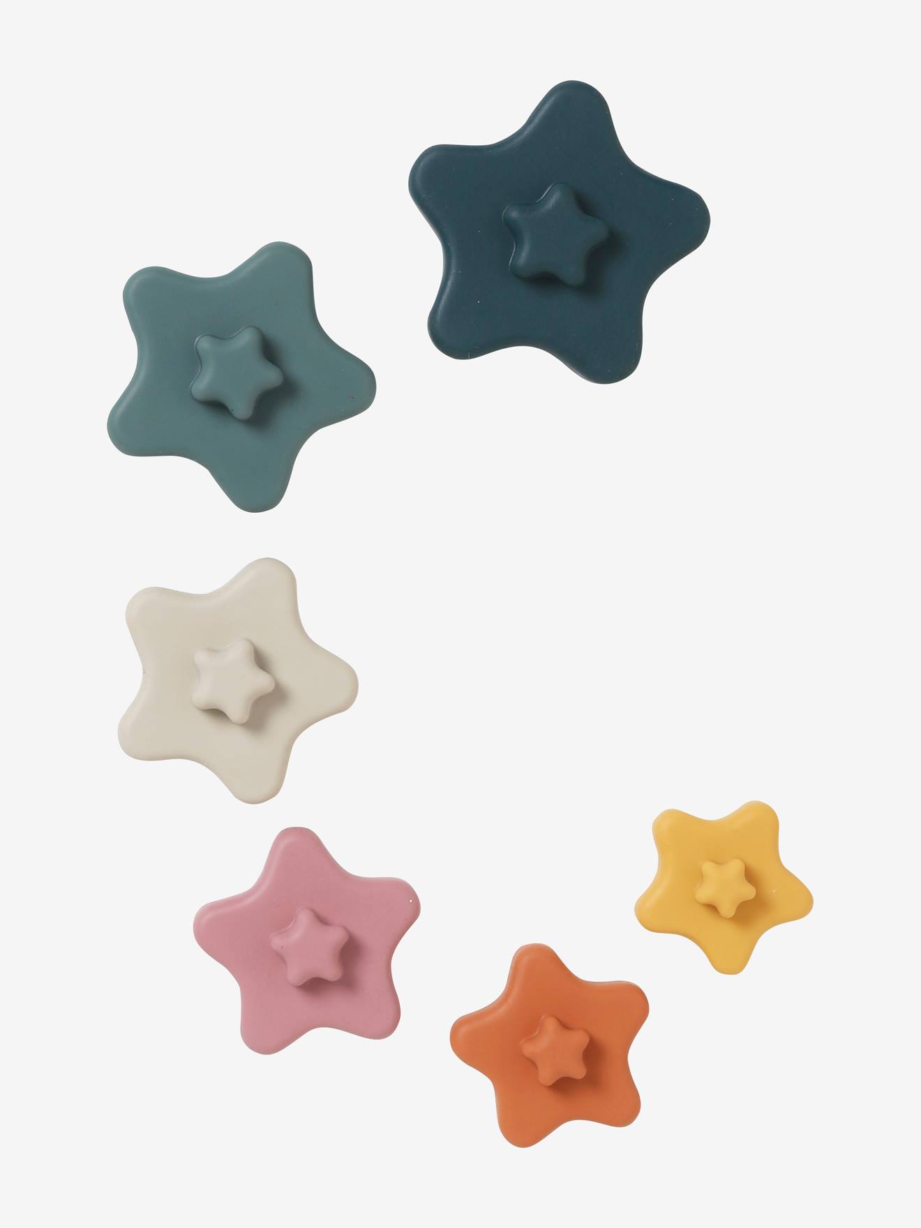 Pyramide d'étoiles à empiler en silicone multicolor