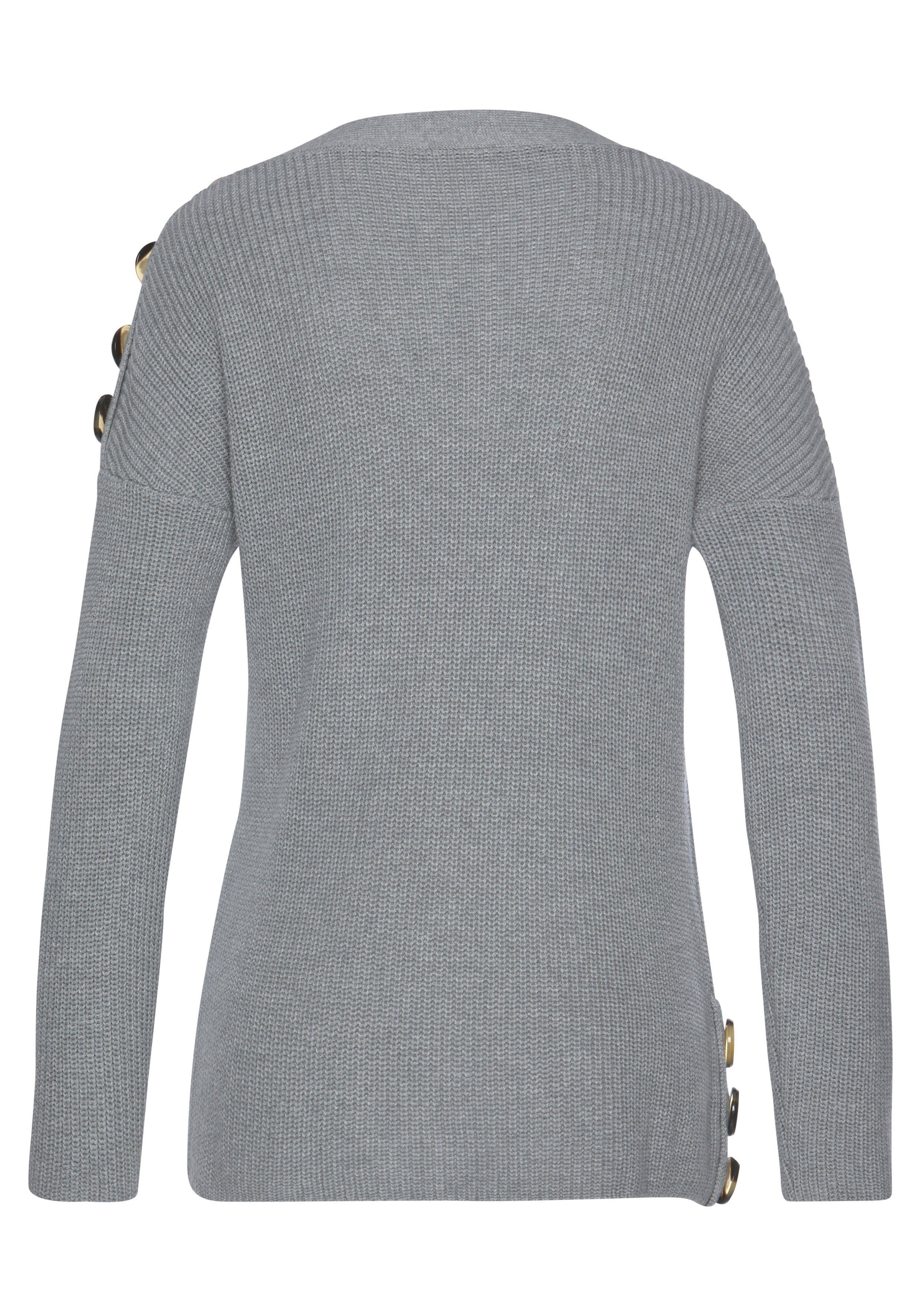 LASCANA Strickpullover mit Knöpfen