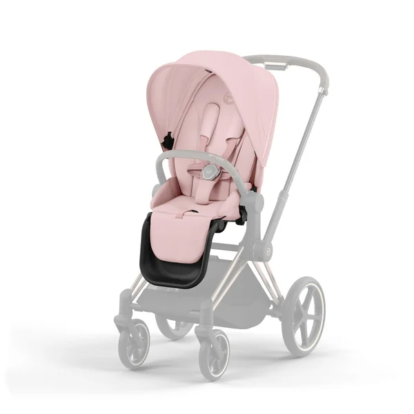Cybex Priam V4 stroller set in peach pink with matte black frame