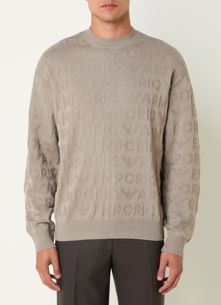 Emporio Armani  Grofgebreide pullover met ingebreid logoprint