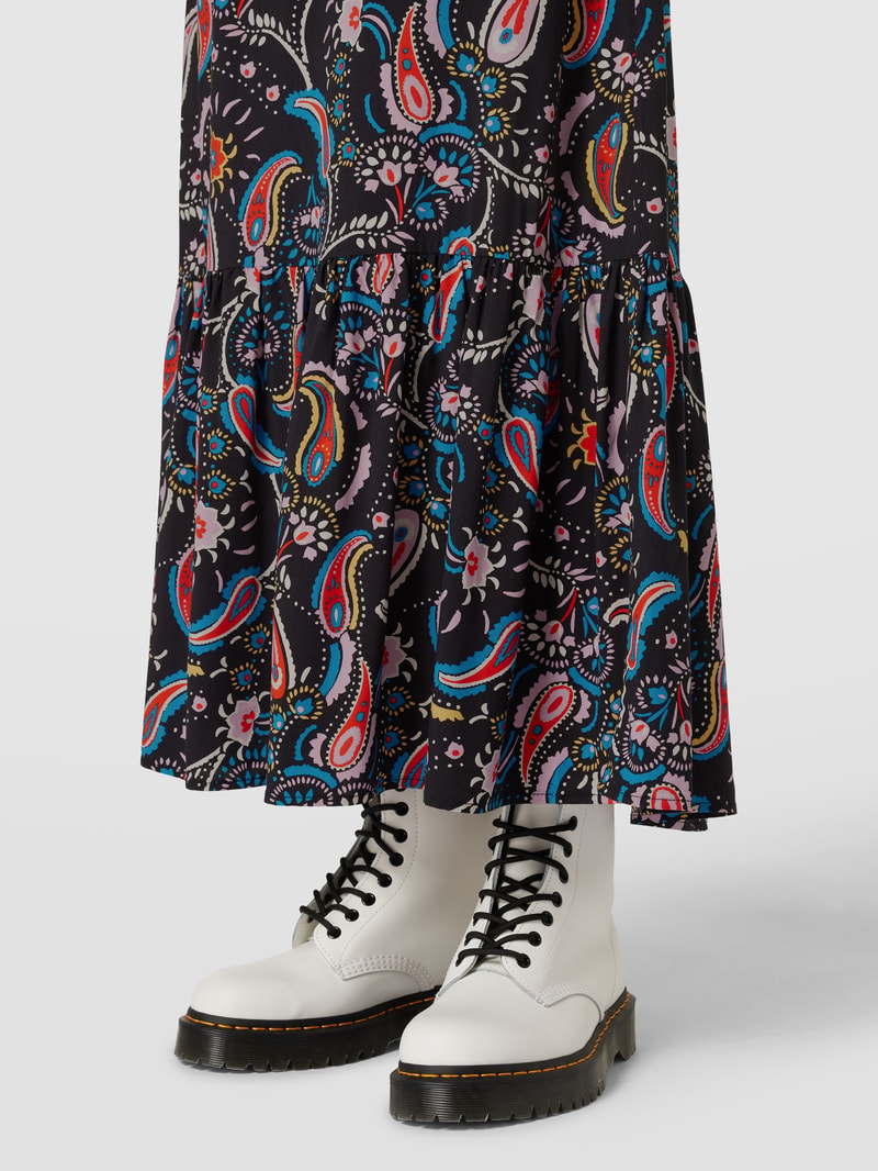 Maxirock mit Paisley-Muster in schwarz