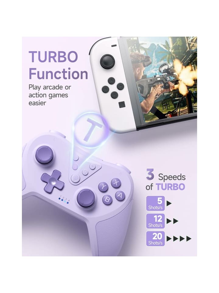 COFI 1453 Bluetooth Controller, Switch Controller mit 6-Axis Motion in Lila günstig kaufen 1