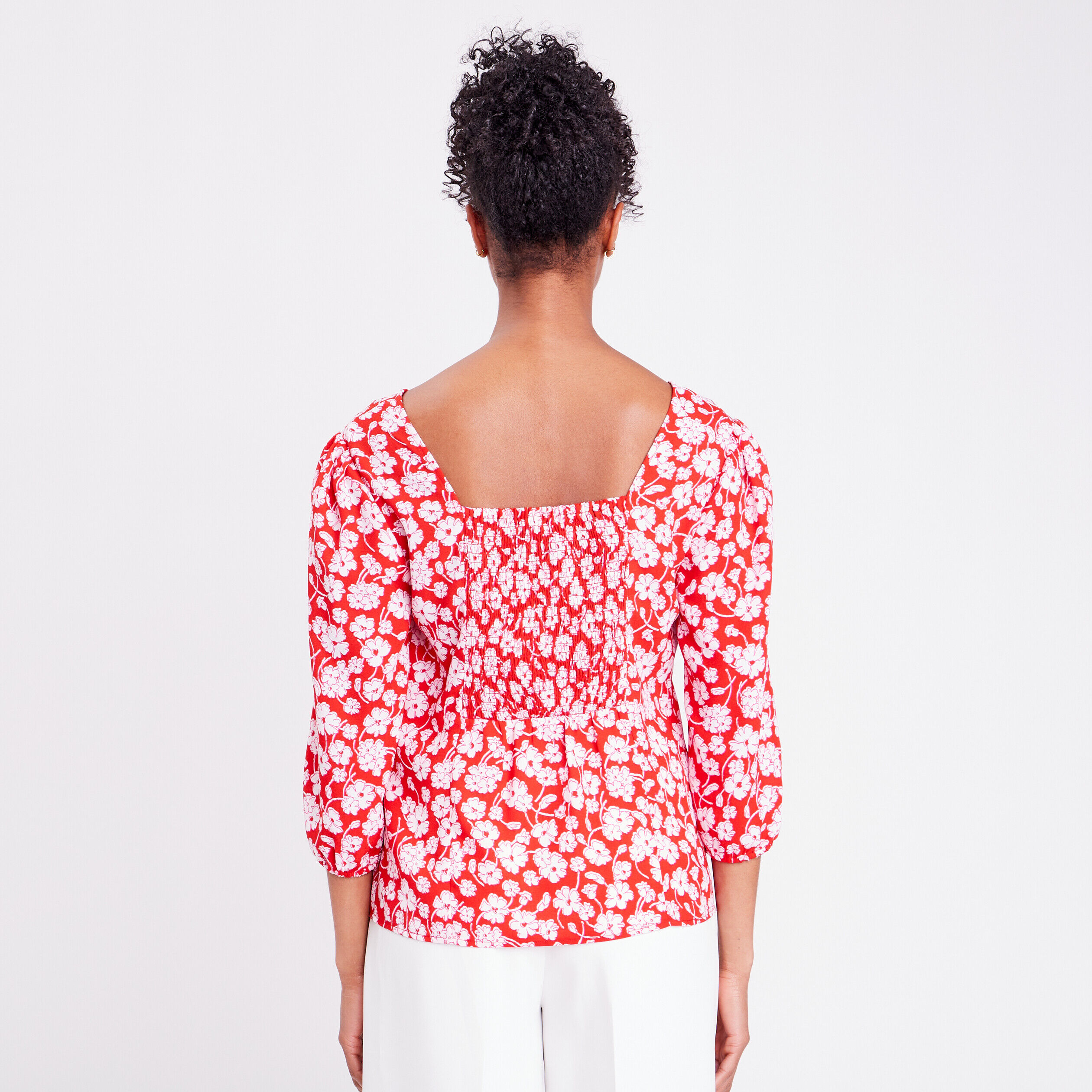 Blouse manches 3/4 rouge femme | Cache Cache