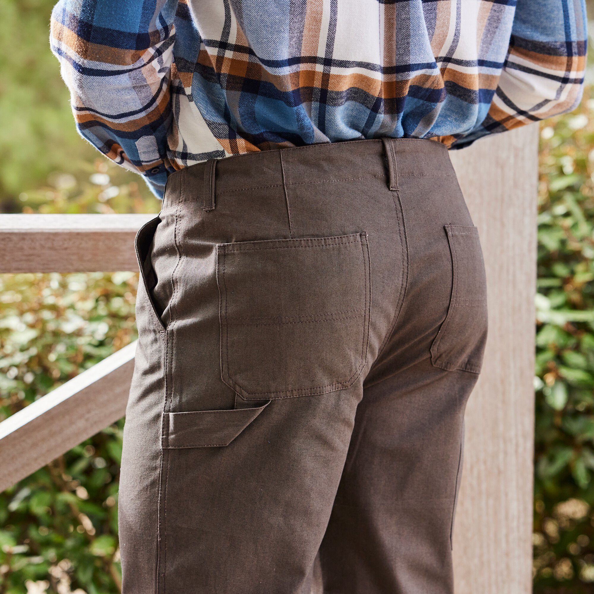 Pantalon charpentier en tissu bachette
