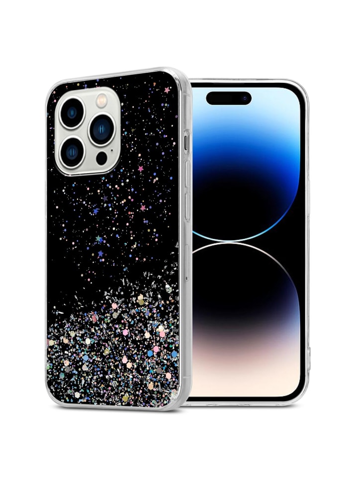 cadorabo Hülle für Apple iPhone 14 PRO MAX Glitter in Schwarz mit Glitter günstig kaufen onesize