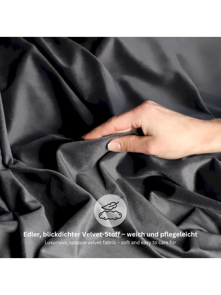 Tom Tailor TT Ösenvorhang VelvetSignature 140 x 250 cm in Anthrazit günstig kaufen 140 x 250 cm