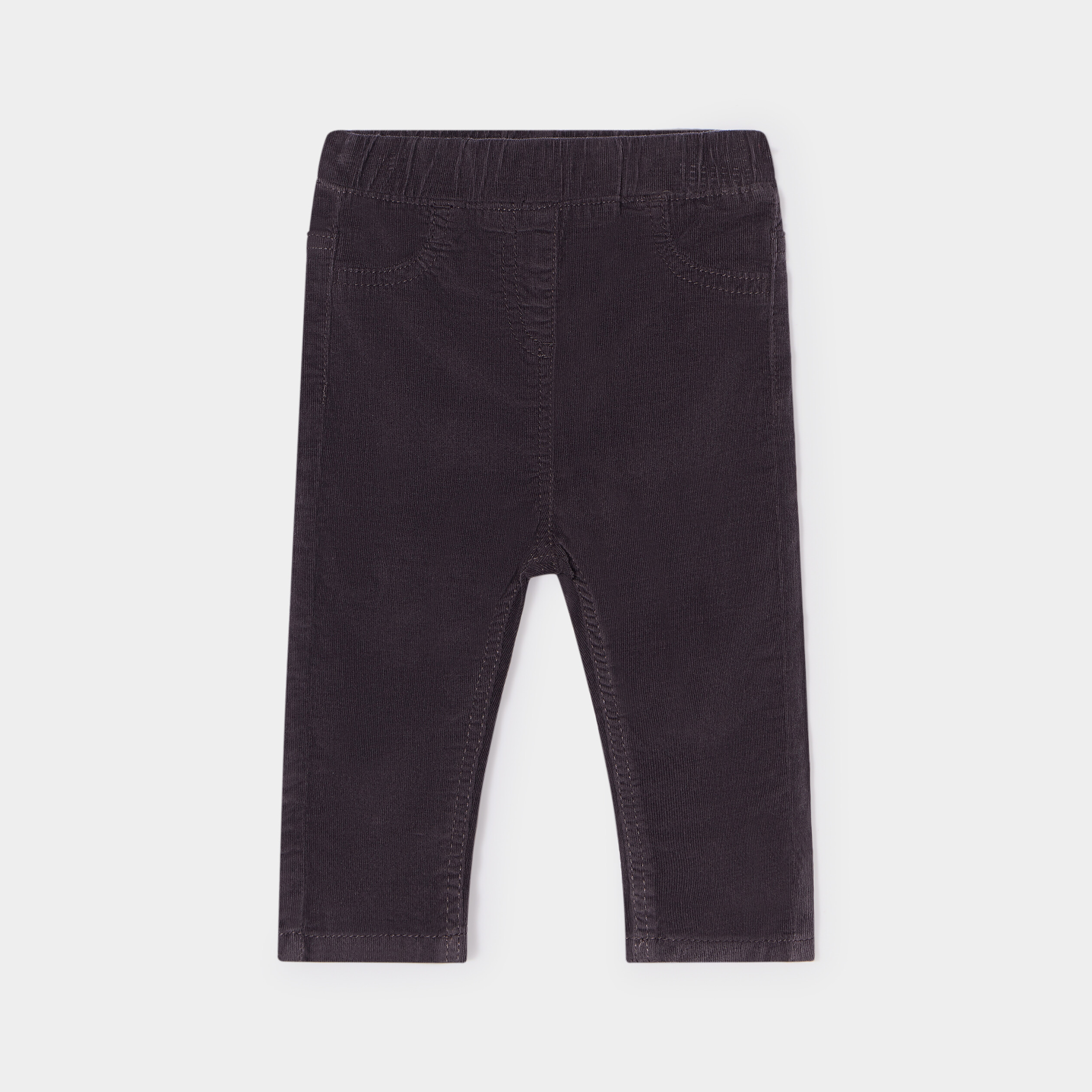 Pantalon velours côtelé coton gris foncé bébé fille | La Halle