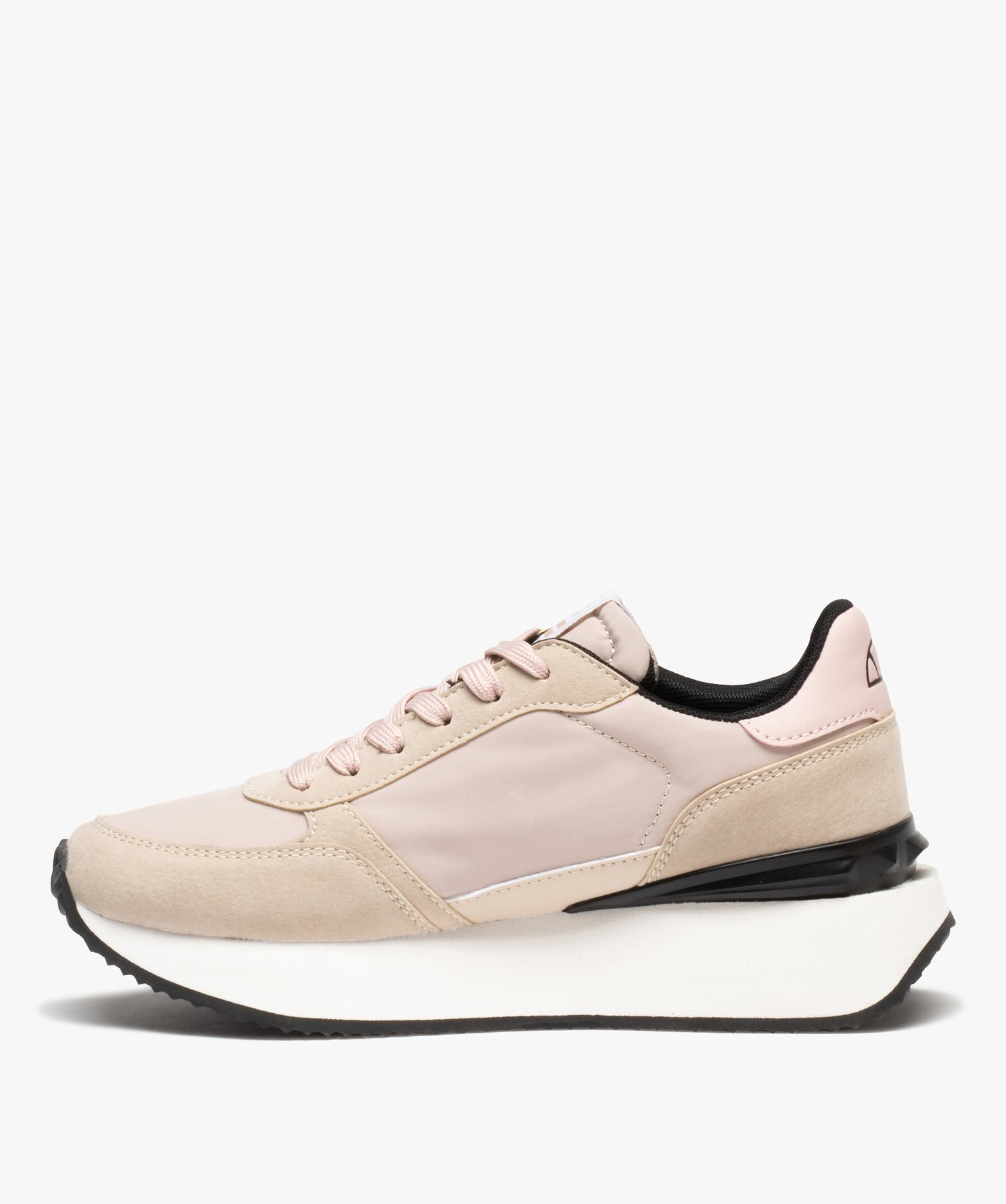 Baskets femme dessus en tissu avec semelle épaisse - Ellesse beige | GEMO