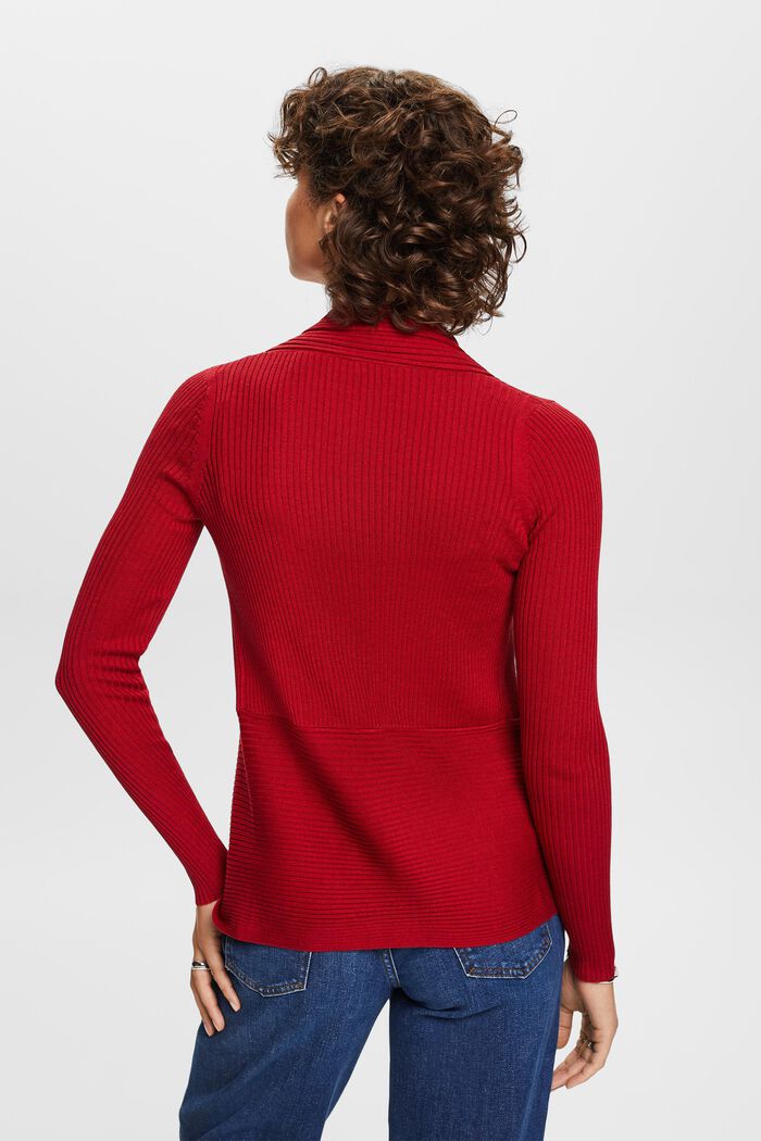 Gerippter Cardigan mit Zipfelsaum