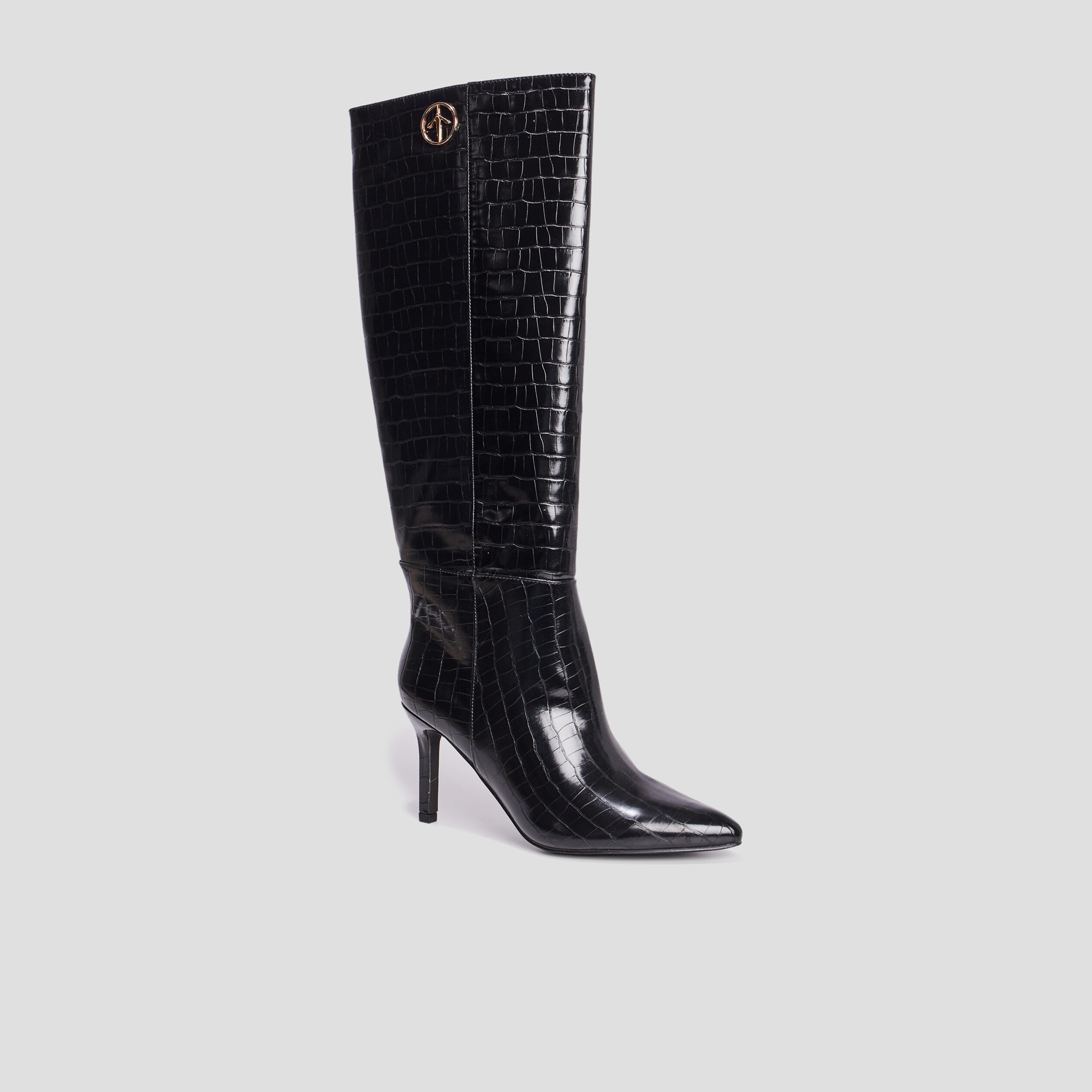 Bottes vernies croco Mosquitos noir femme | La Halle