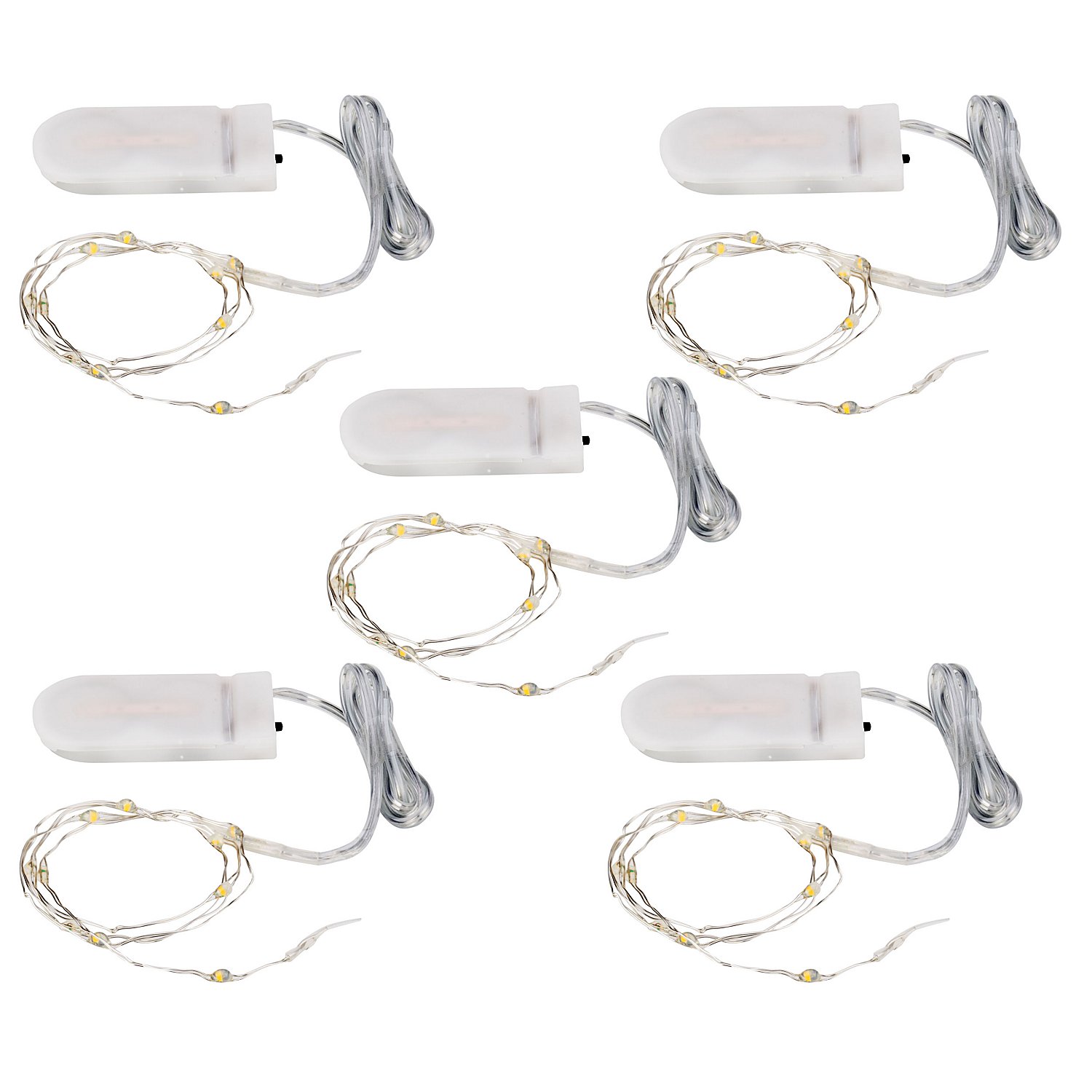LED Micro-Lichterkette mit Batteriekasten, 5 Stück, 10 LEDs