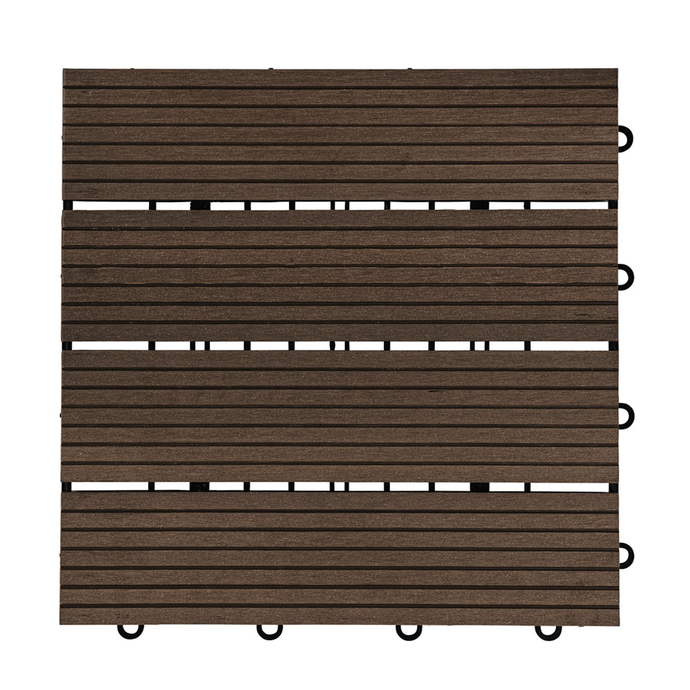 Home Deluxe WPC Holzfliesen BAVARO Dunkelbraun 12 m²