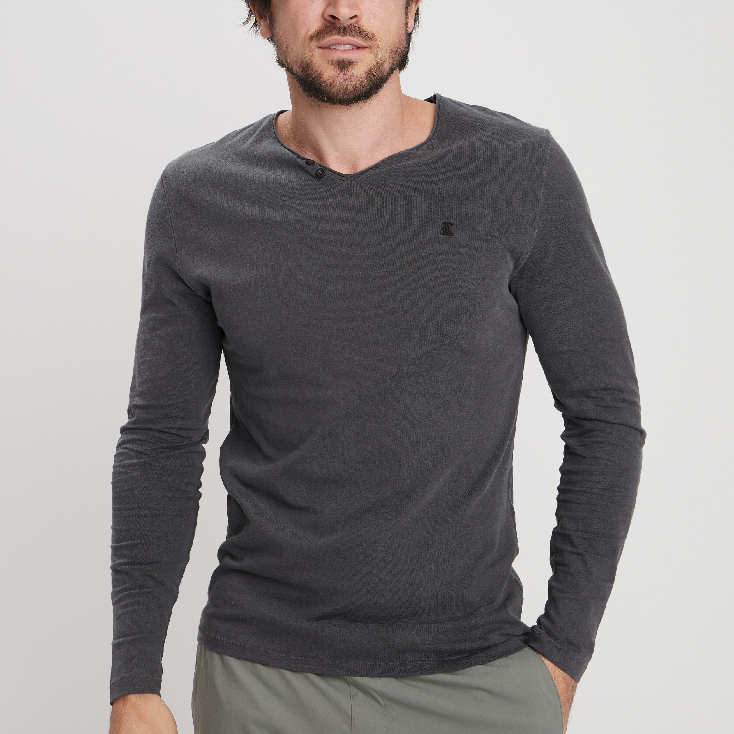 T-shirt manches longues Liberto gris foncé homme | La Halle