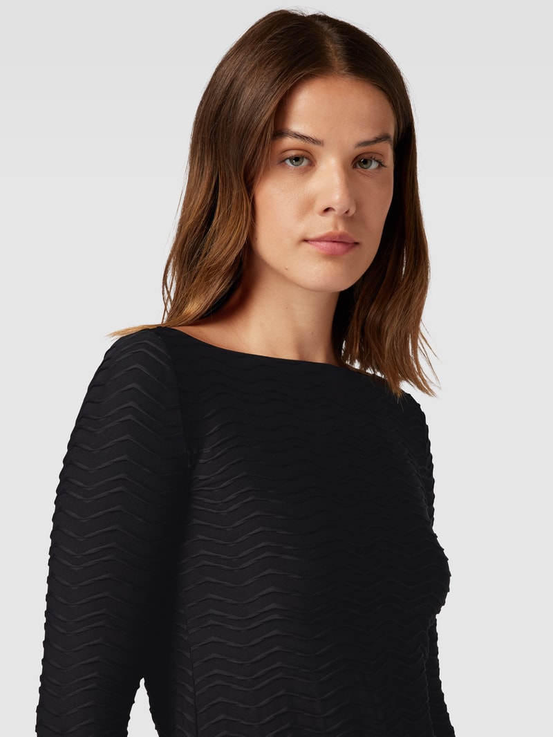Longsleeve mit Strukturmuster in schwarz