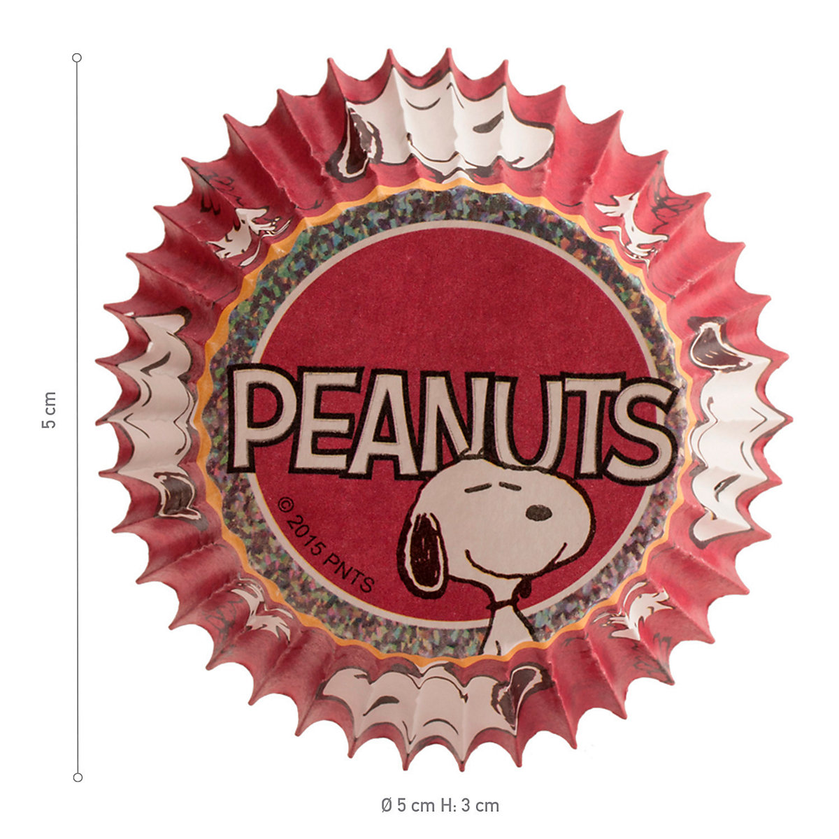 Muffinförmchen Snoopy Peanuts, dunkelrot, 50 Stk., 5 x 3cm Höhe