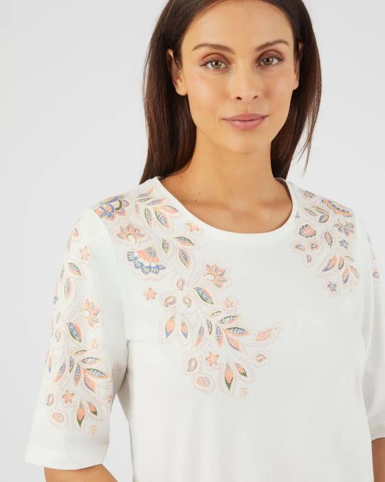 Tee-shirt imprimé placé floral