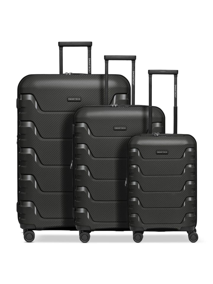 Smartbox Edition 01 4 Rollen Kofferset 3-teilig mit Dehnfalte in black günstig kaufen onesize
