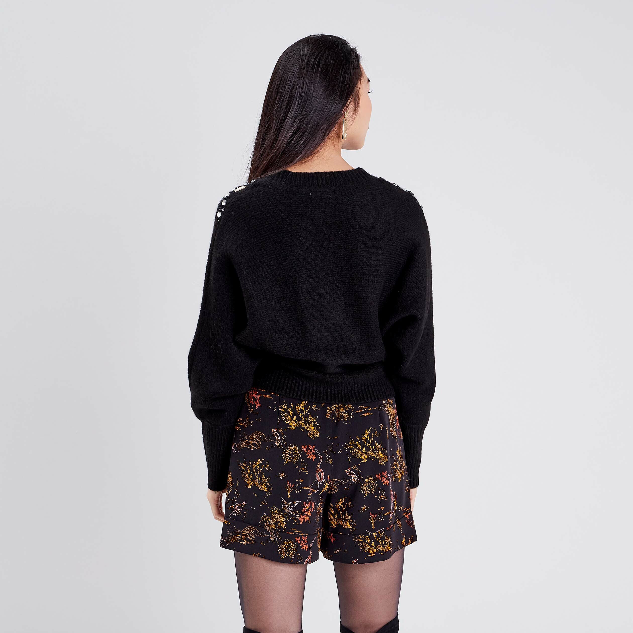 Gilet manches longues noir femme | Cache Cache