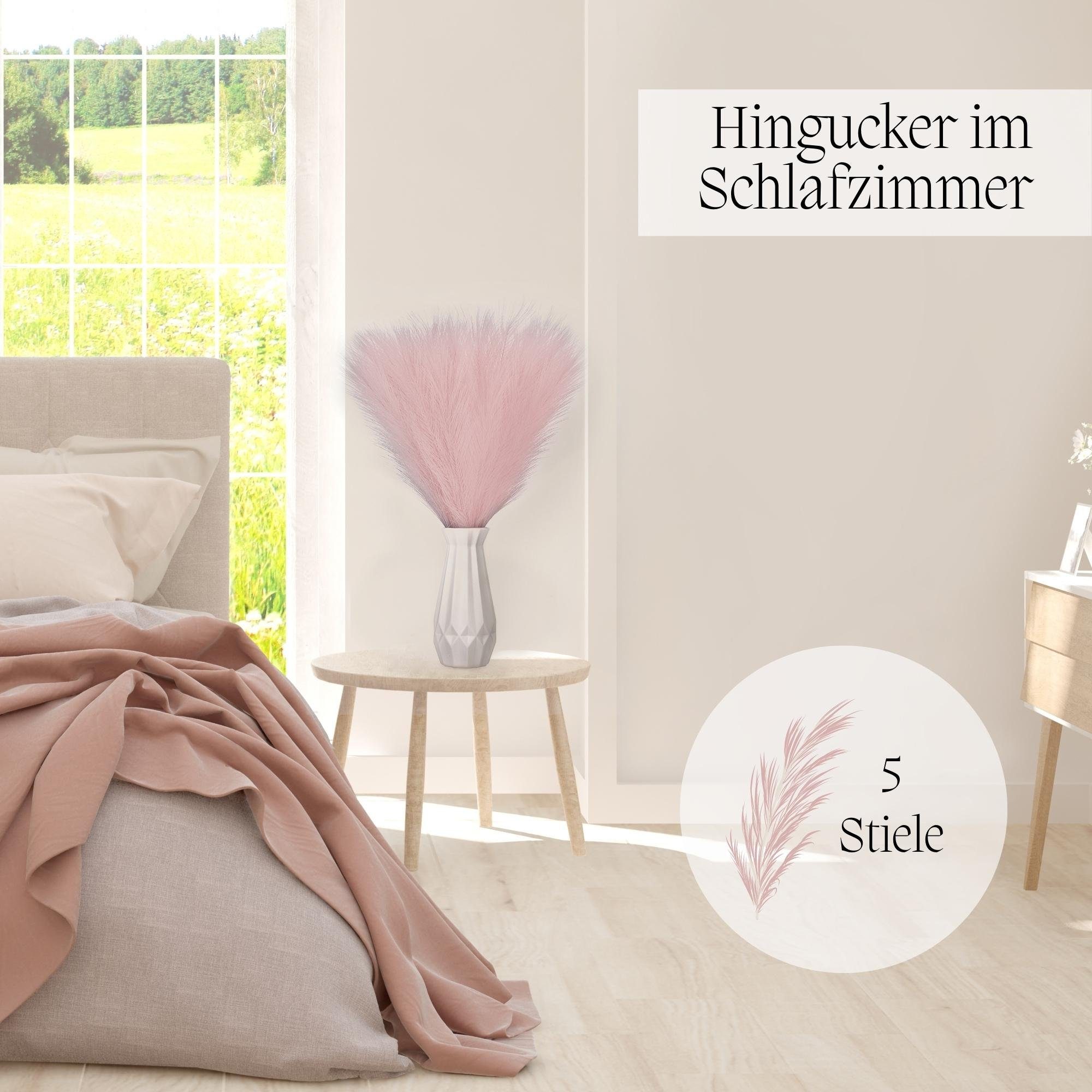 Kunstblume Pampasgras Groß Pampasgras Künstlich Pampasgras Schwarz Pampasgras Xxl Pampasgras, Nina-Maria's Deko Gold, Höhe 55 cm, 5er Set in verschiedenen Farben erhältlich
