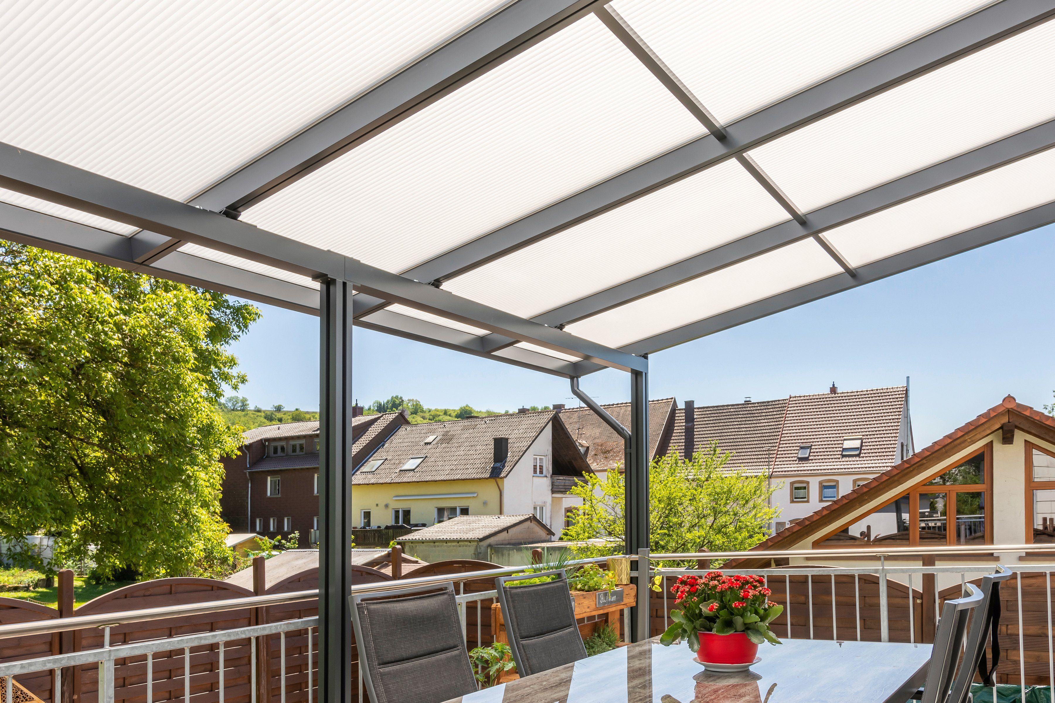 GUTTA Terrassendach Premium, BxT: 511x406 cm, Bedachung Doppelstegplatten, BxT: 510x406 cm, Dach Polycarbonat Opal
