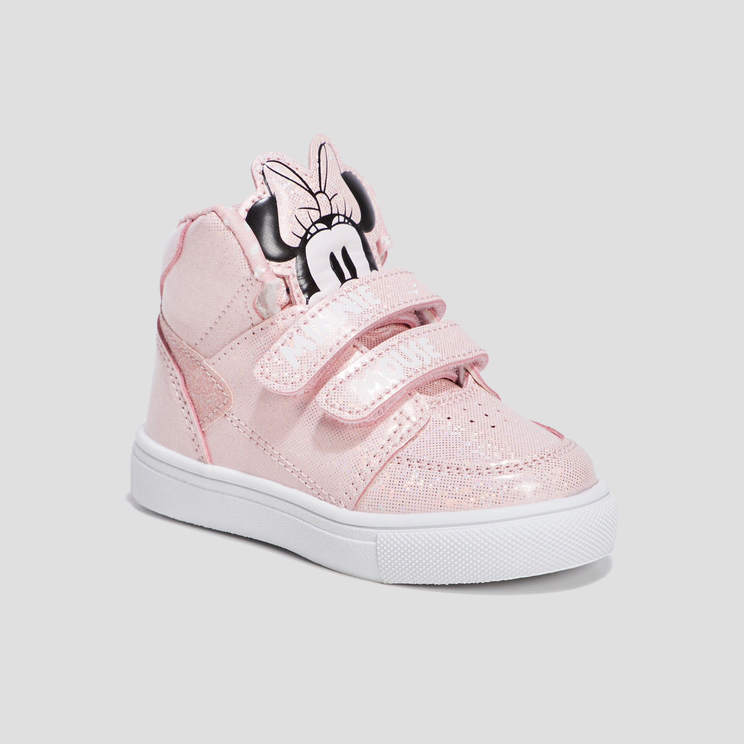 Baskets montantes pailleté Minnie rose bébé fille | La Halle