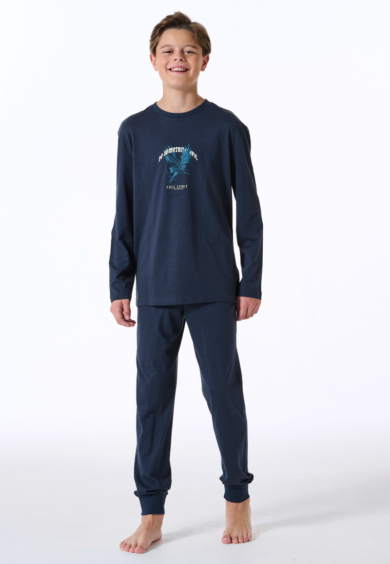 Schlafanzug lang nachtblau - Nightwear