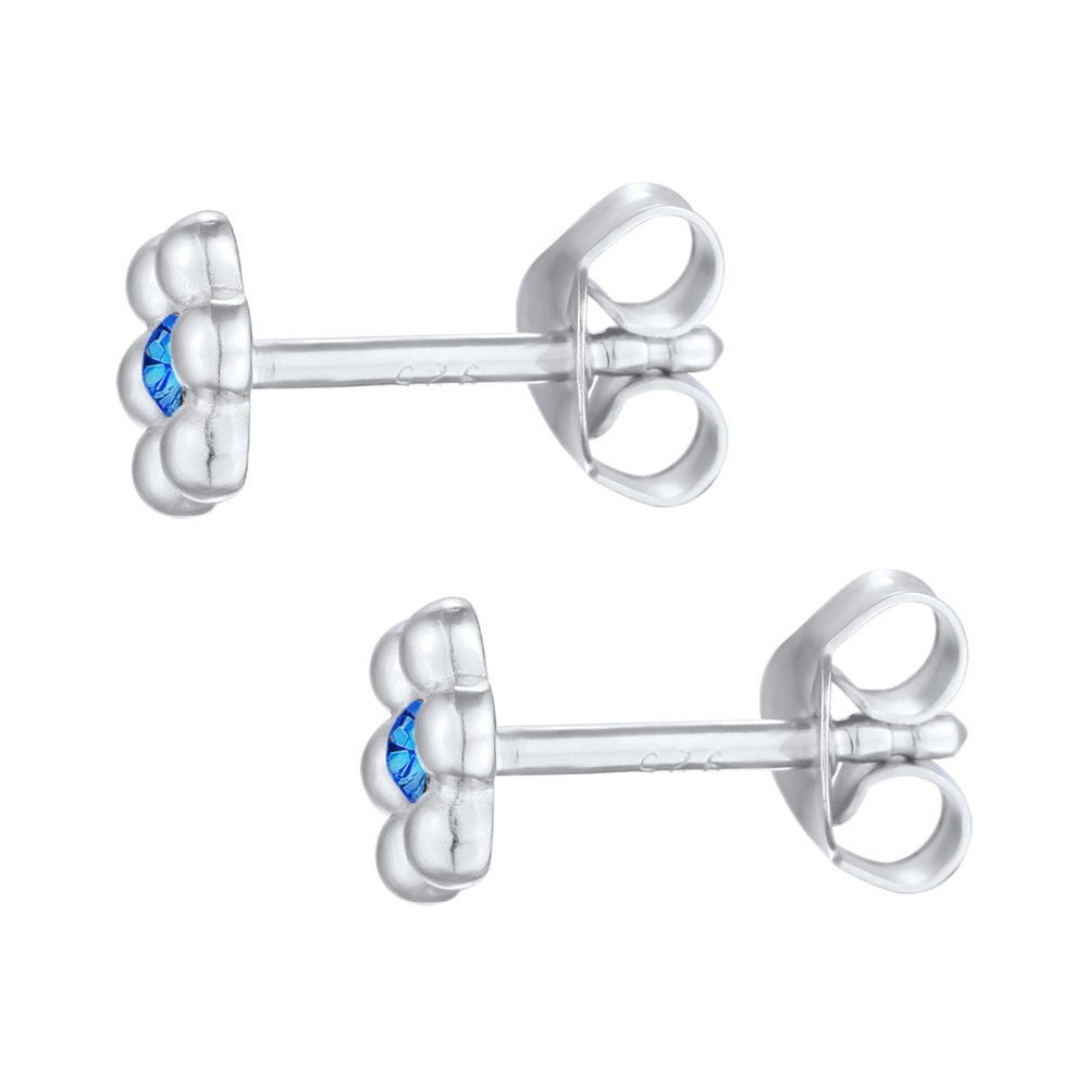 Elli Elli Boucles d'Oreilles Enfants clous d'oreilles fleur Ludique avec cristal bleu  Boucles d'oreilles