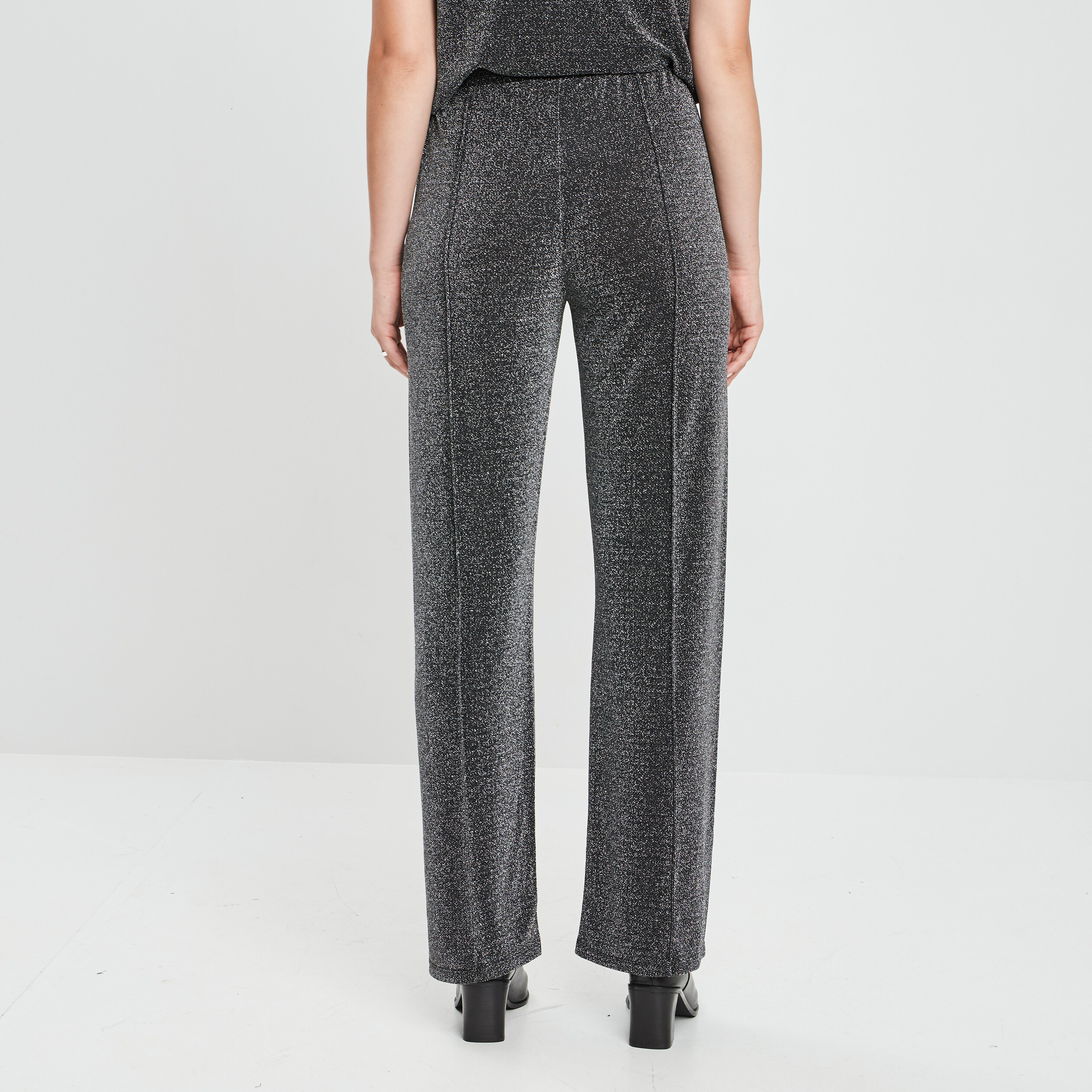 Pantalon de soirée fluide gris argent femme | La Halle