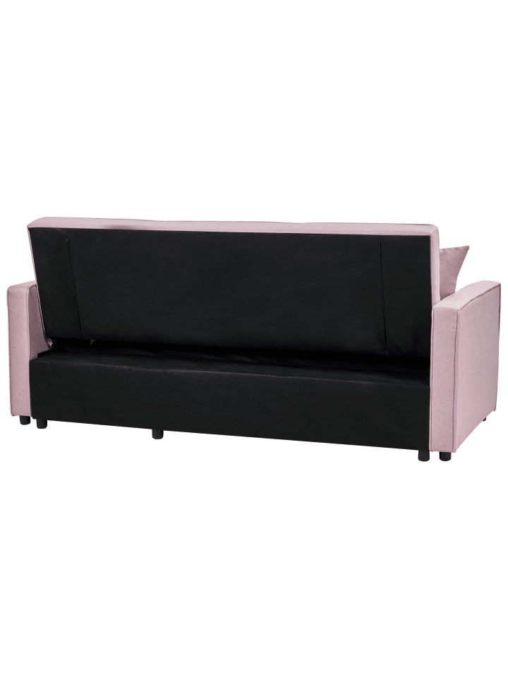 Beliani Schlafsofa GLOMMA in Rosa/Schwarz - (W) 204 x (H) 93 x (L) 88 cm günstig kaufen onesize