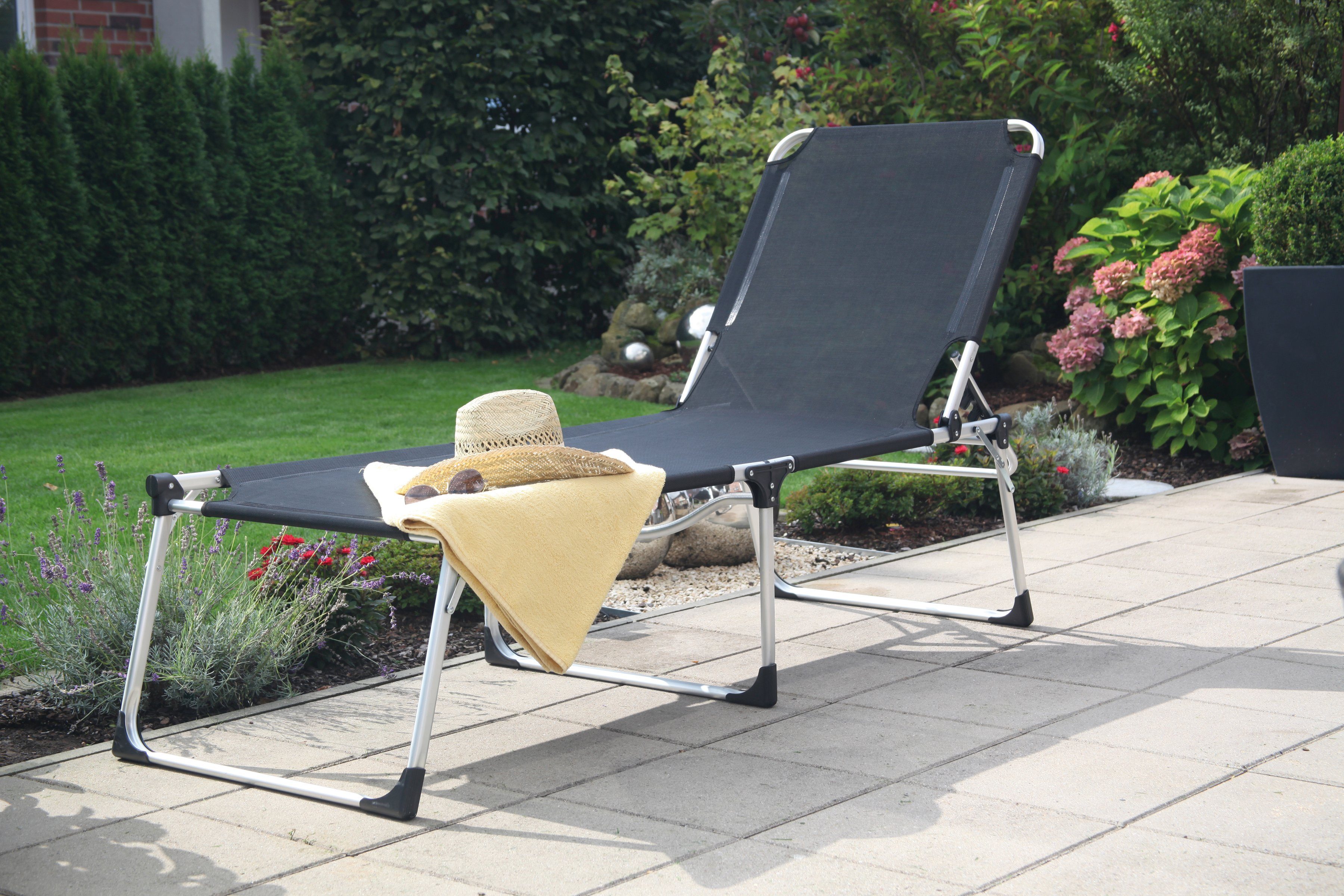Siena Garden Gartenliege Sole, Aluminiumgestell, mehrfach verstellbar, 214x70x45 cm