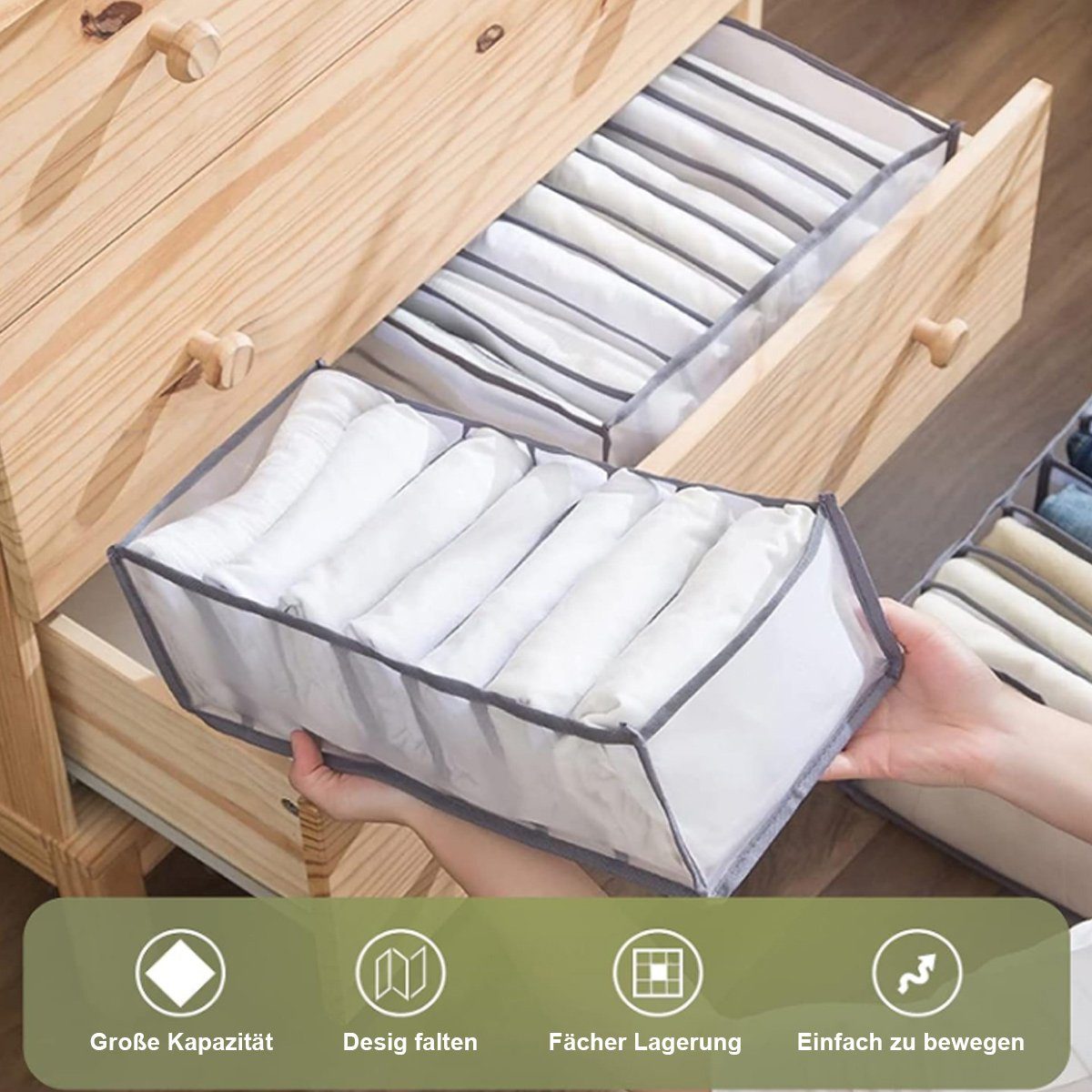 FeelGlad Stoffschrank Schrank Organizer Kleiderschrank Großer für Unterwäsche und Socken