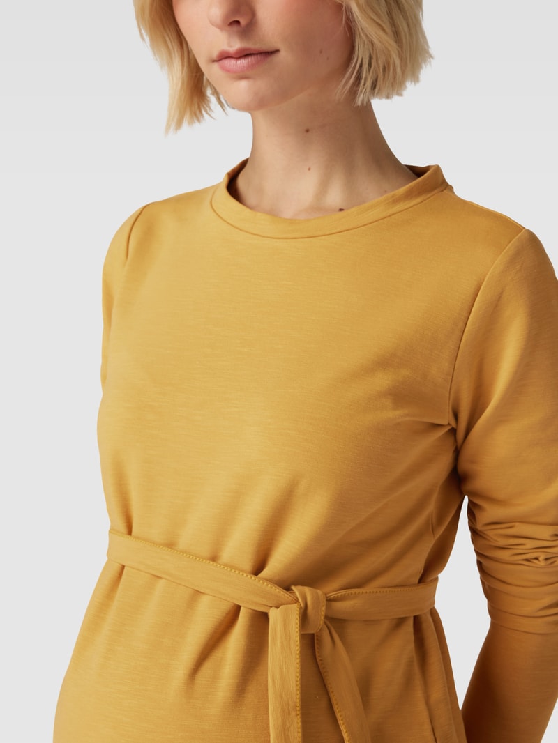 Umstands-Sweatkleid mit Seitenschlitzen Modell 'jada' in senfgelb