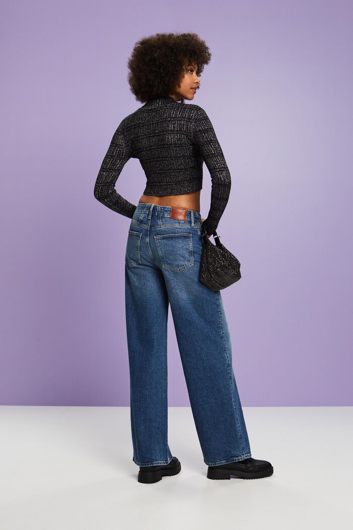 Retro-Jeans mit mittelhohem Bund und weitem Bein