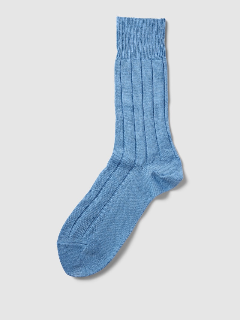 Socken mit elastischem Rippenbündchen in hellblau
