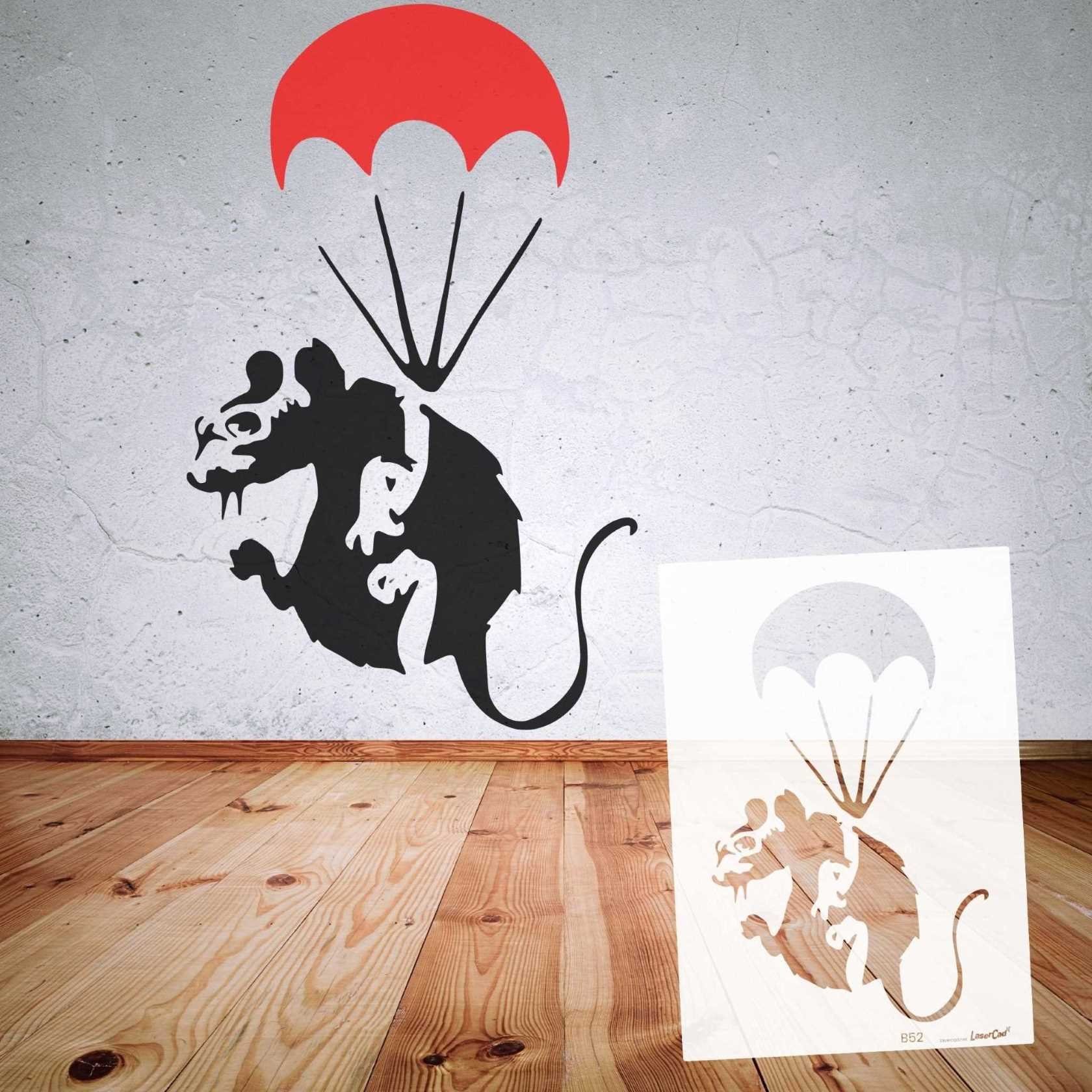LaserCad Motivschablone BANKSY Streetart für Graffiti, Airbrush, Deko