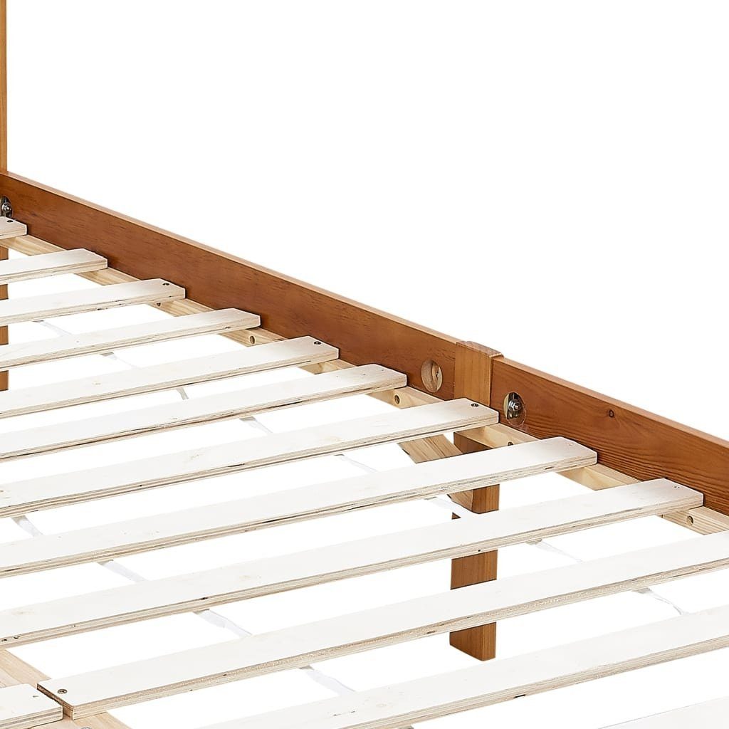 möbelando Himmelbett 299785 (LxBxH: 204x164x200 cm), aus Kiefer in Honigbraun