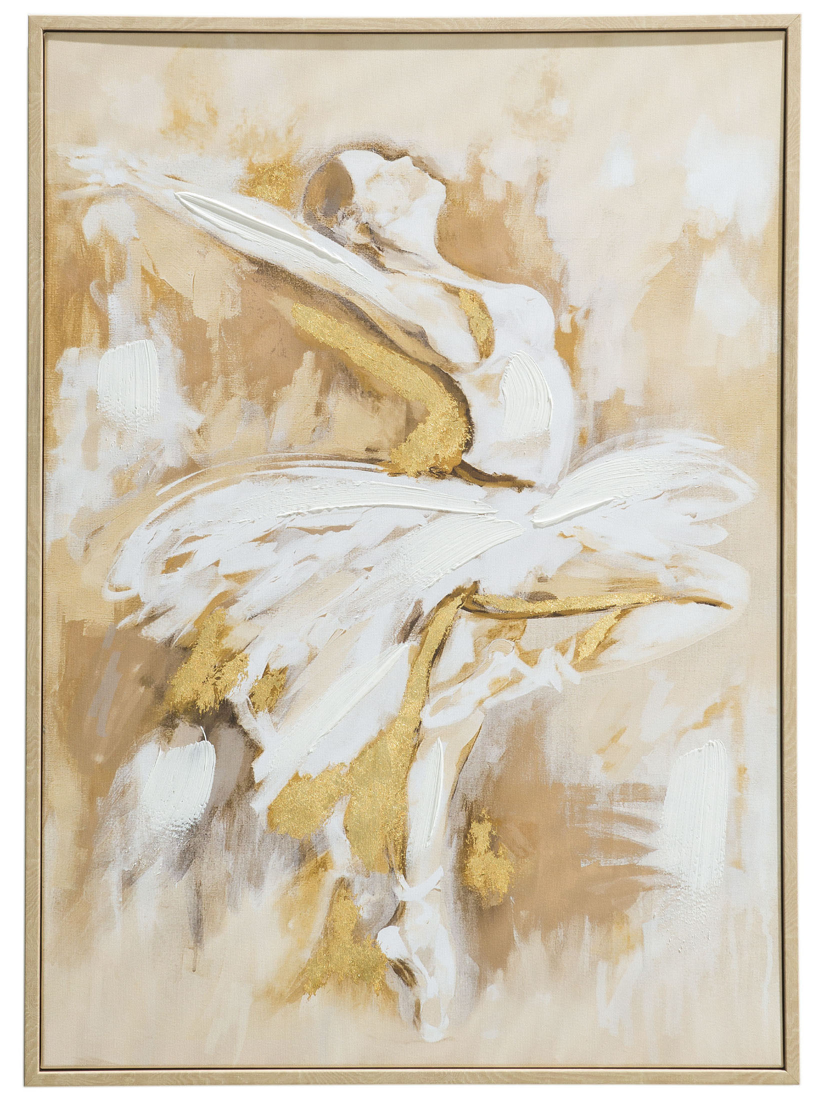 Oana Leinwand-Druck-handbemalt, Beige