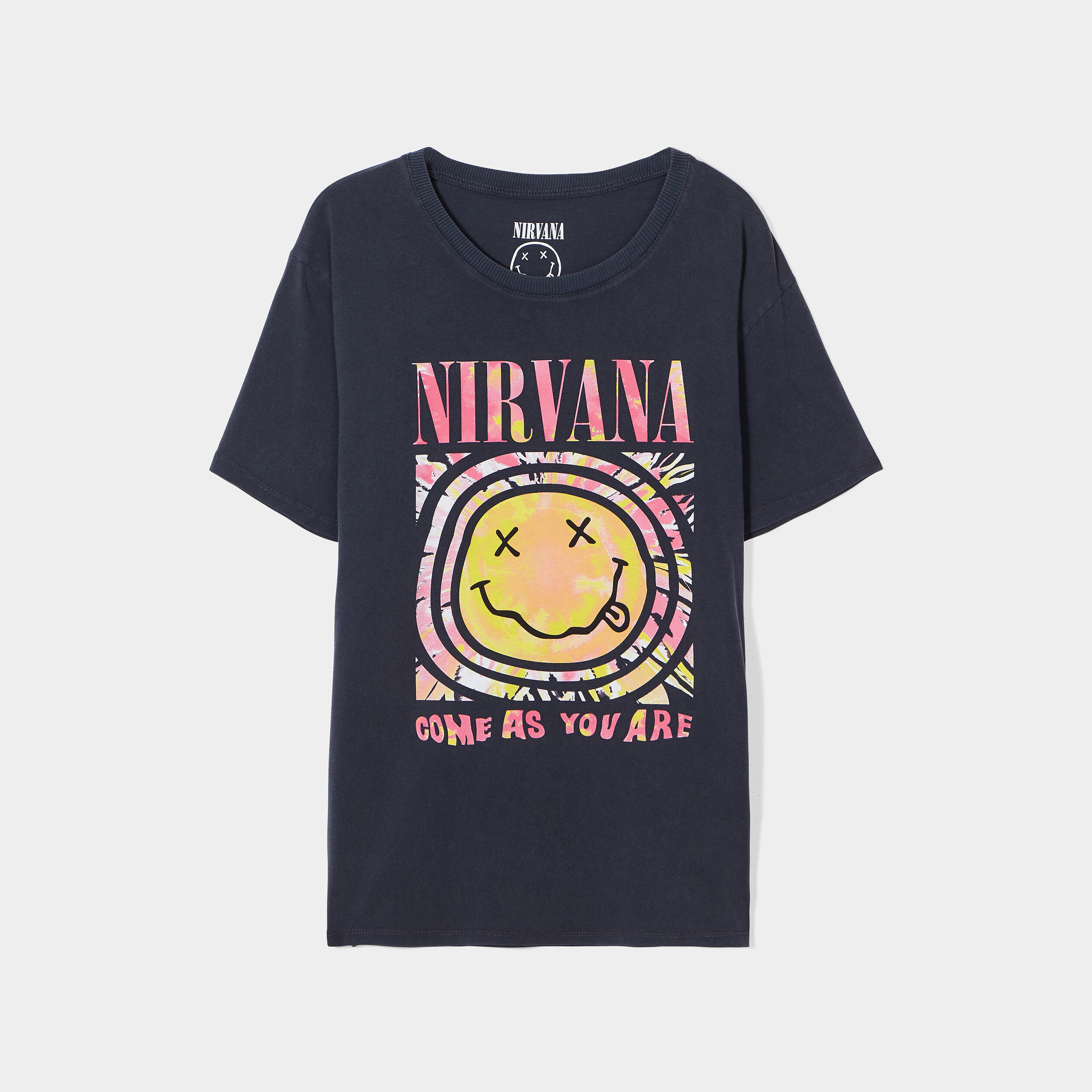 T-shirt oversize manches courtes Nirvana noir femme | La Halle