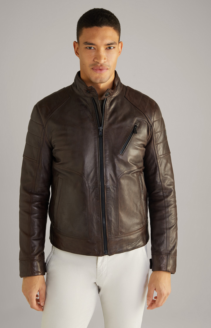 Lederjacke Lima in dunkelbraun