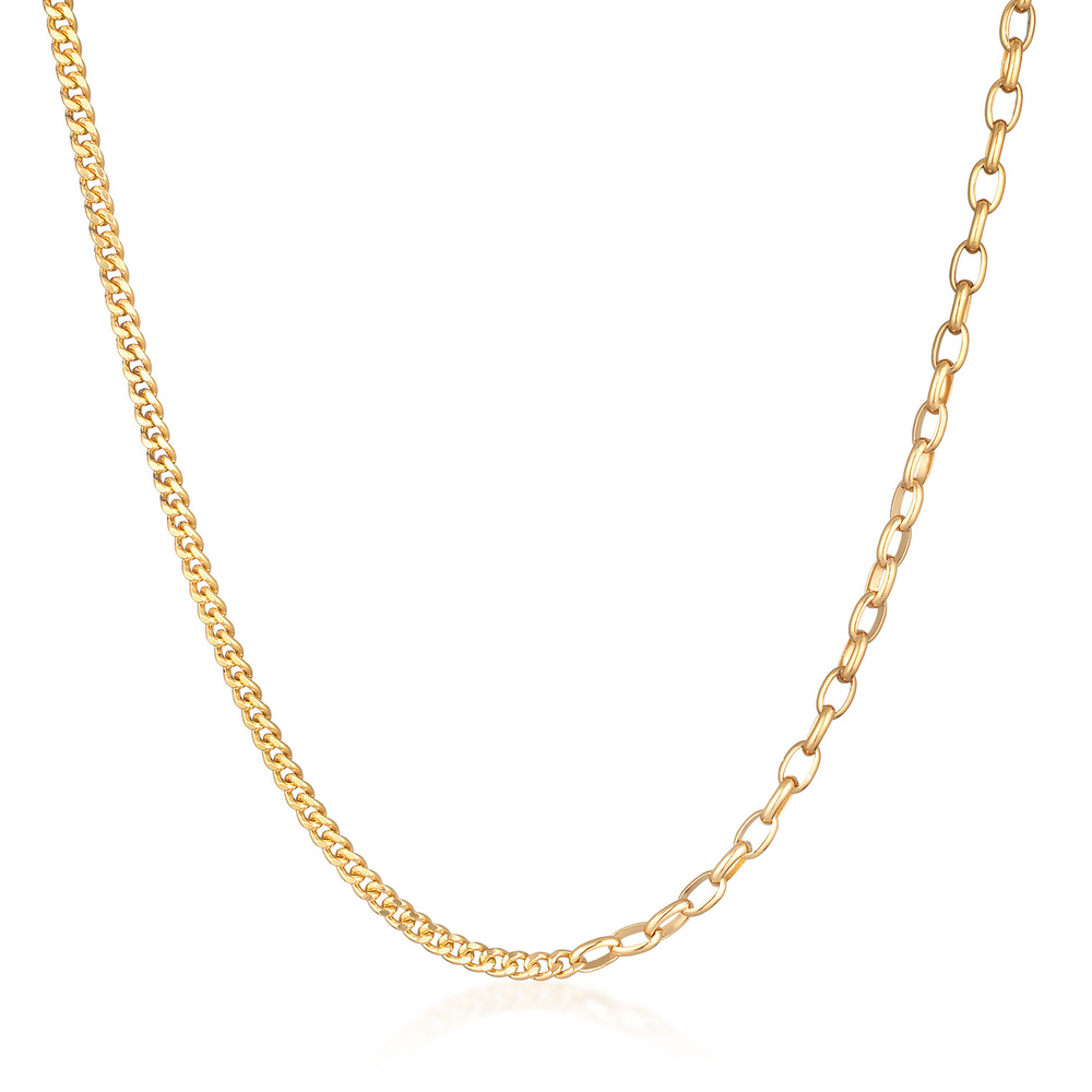 KUZZOI KUZZOI Collier Hommes Char Basique Combinable en argent sterling 925 plaqué or collier