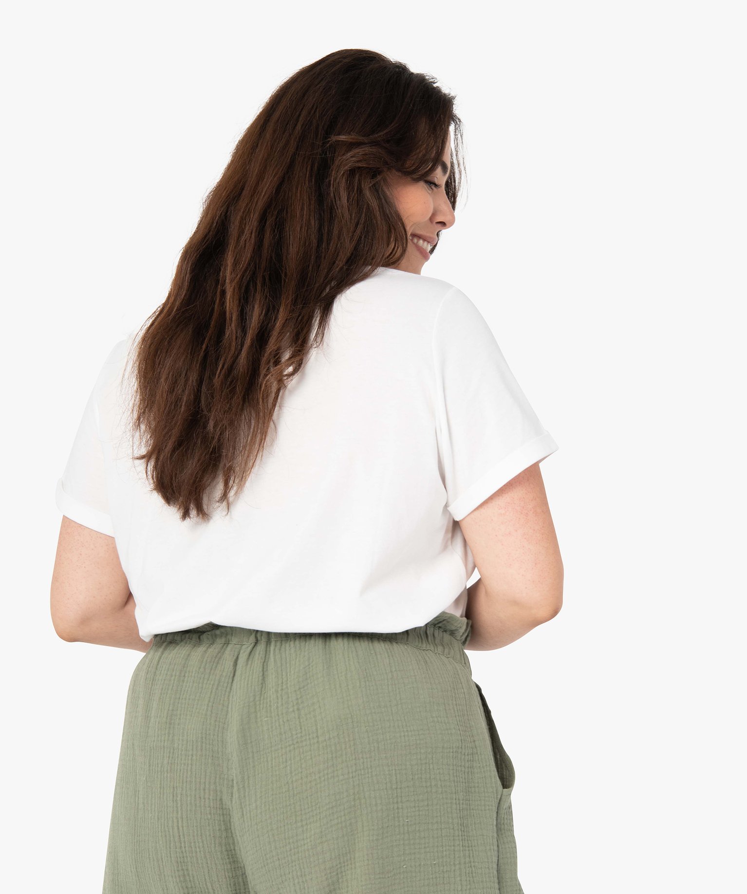 Tee-shirt femme grande taille à manches courtes avec motif ... divers | GEMO
