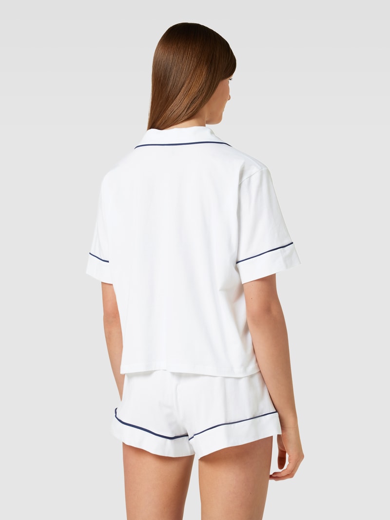 Pyjama mit Label-Stitching in weiß