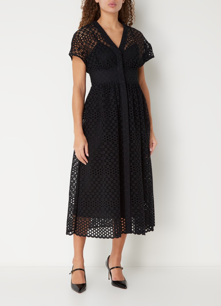 Bluză midi Vivienne cu broderie ajurata de la LKBennett