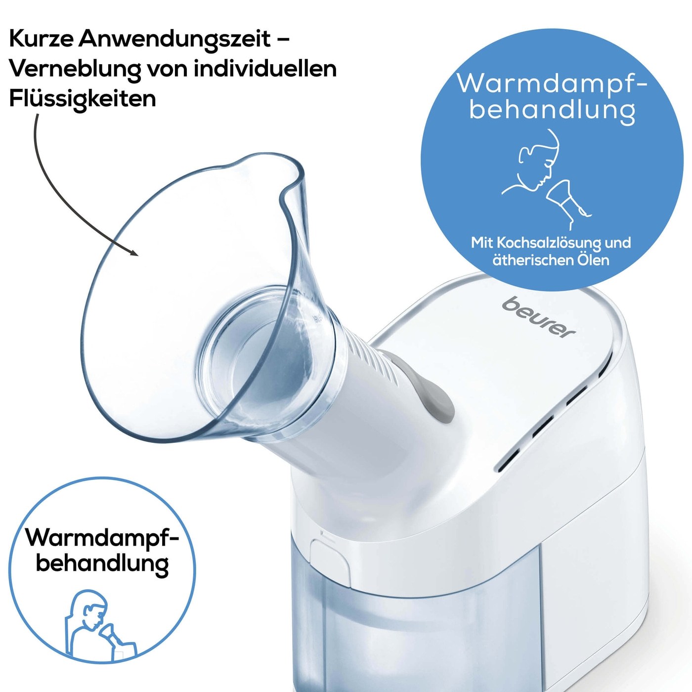 Beurer Dampfvernebler SI 40-Warmdampfbehandlung bei Erkältungen mit dem Dampfvernebler