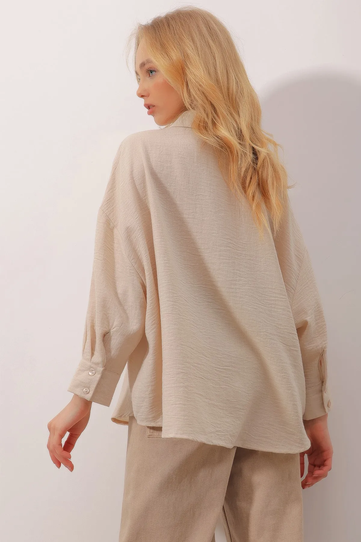 Trend Alaçatı Stili  Hemd - Beige - Oversized