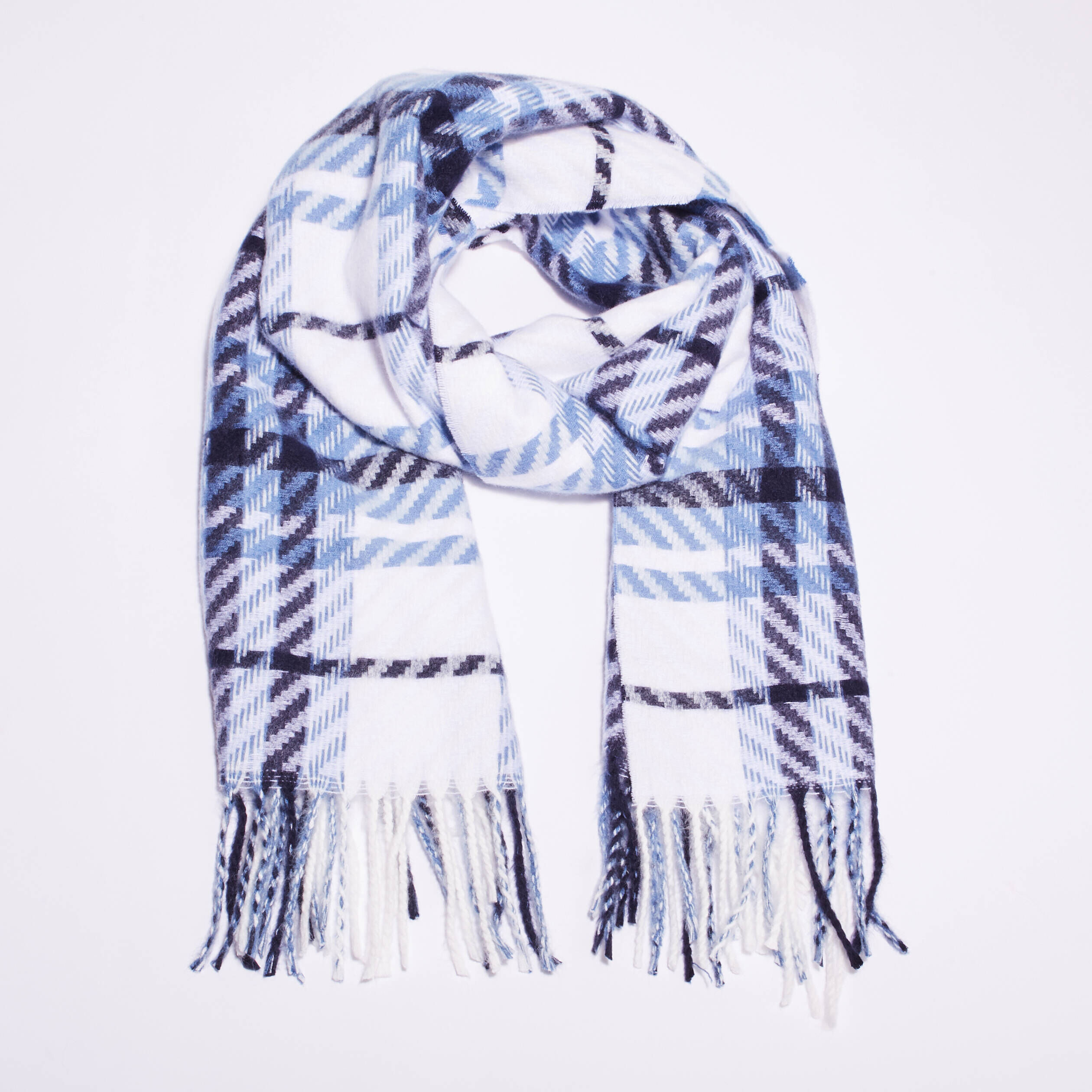 Écharpe à franges bleu marine femme | Cache Cache