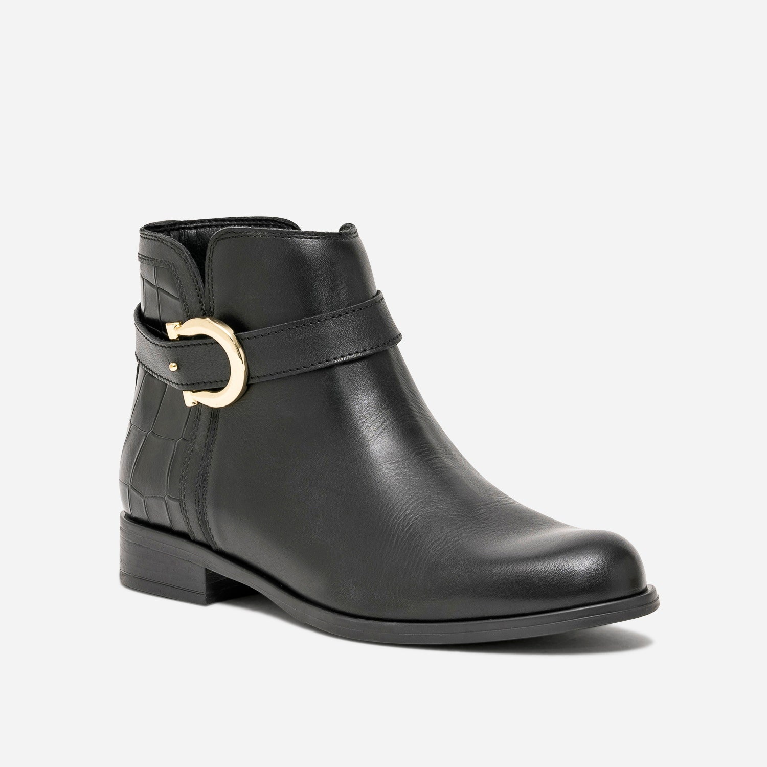 Boots jodhpur noir en cuir avec boucle étrier