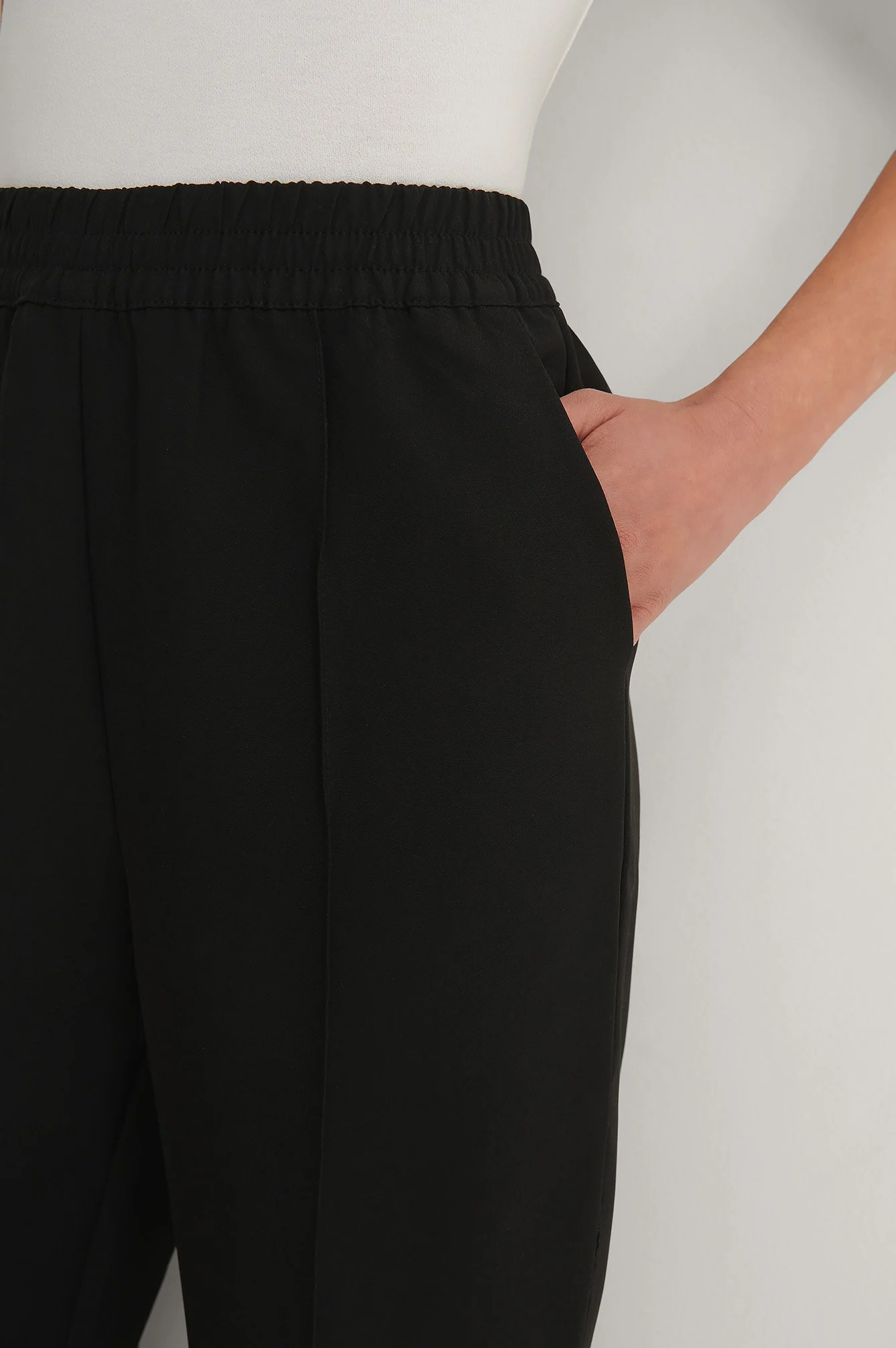 Elastic Waist Seamline Pants