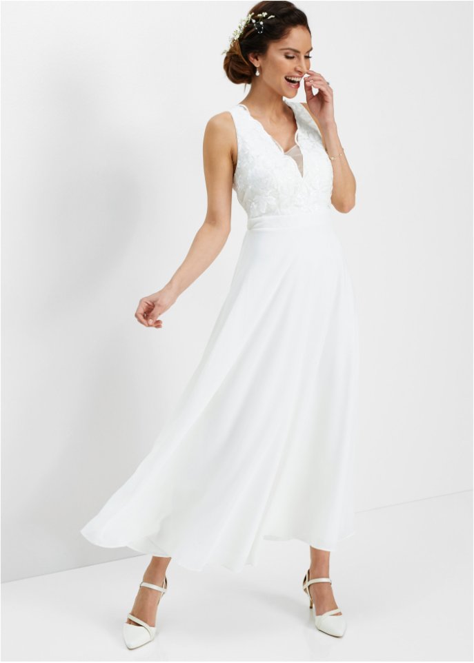 Chiffonkleid mit Pailettenstickerei